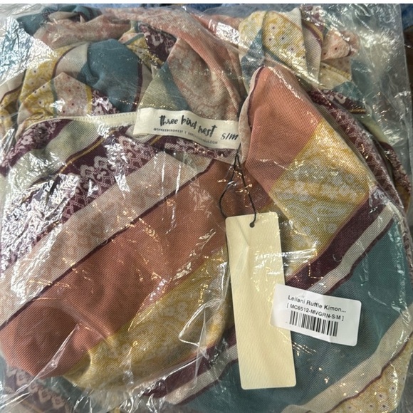 Three bird Nest Colorful Kimono nwt - Picture 6 of 6